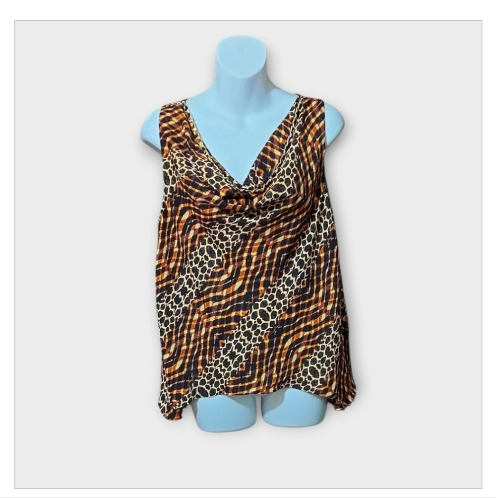 NWT BOLD elements Women's Vibrant Snake Stripe Tank Blouse ~sz S